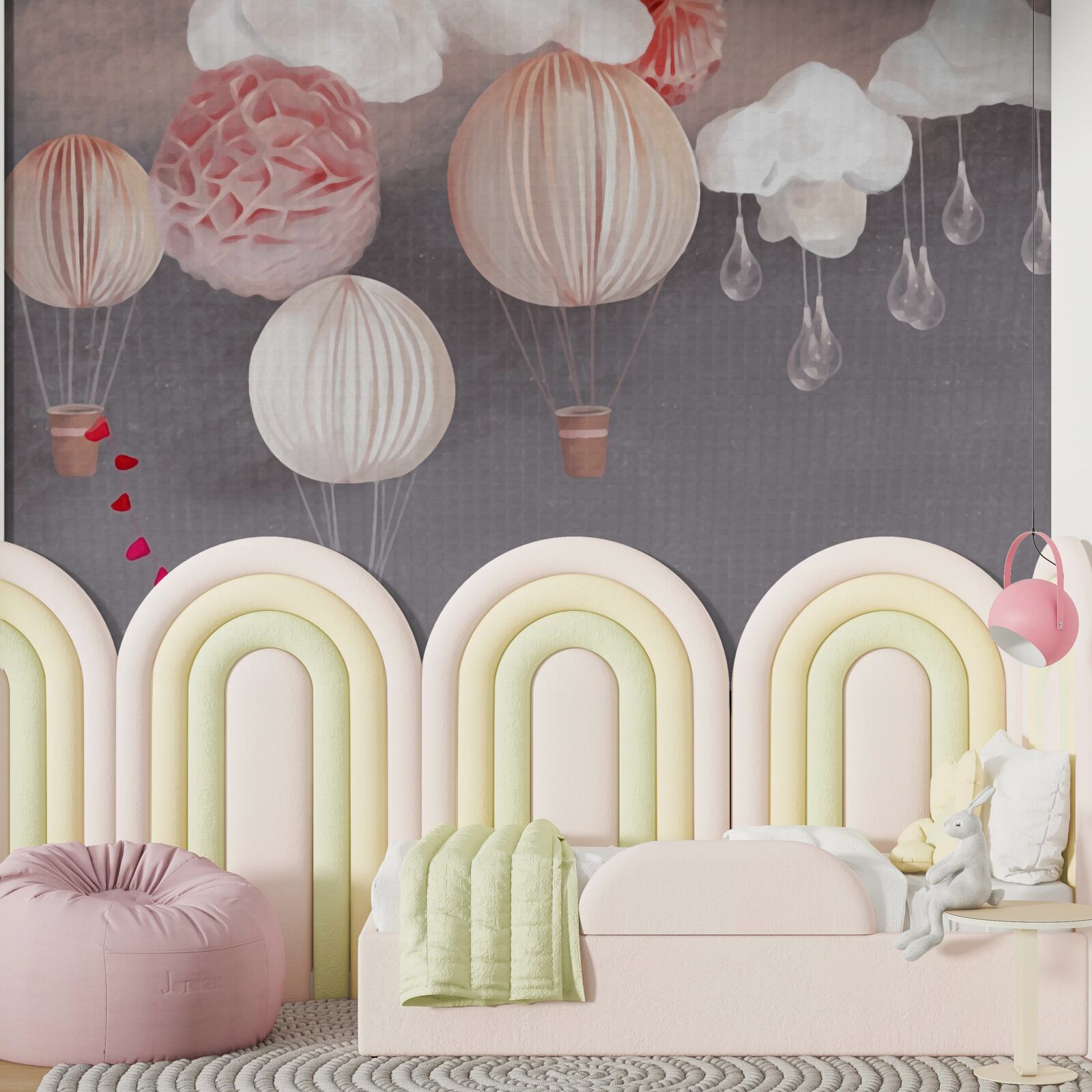 Fototapeta piłki w różowych koszach