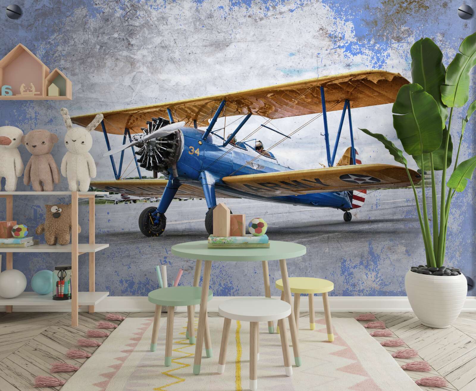 Fototapeta samolot, samolot i dwupłatowiec