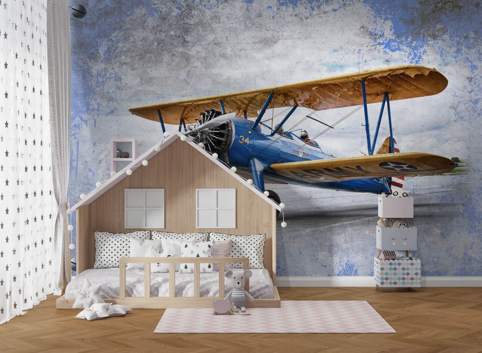 Fototapeta samolot, samolot i dwupłatowiec