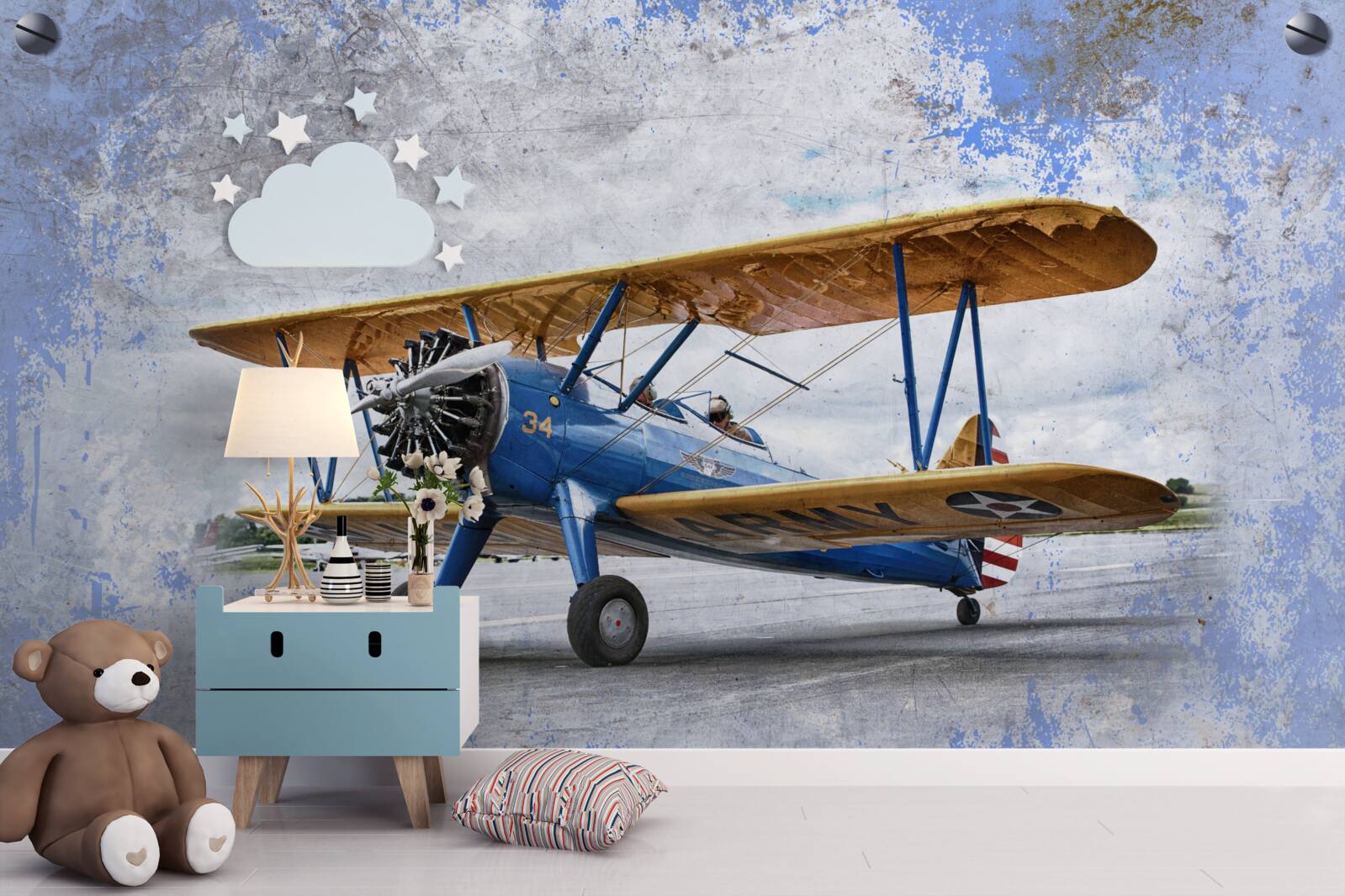 Fototapeta samolot, samolot i dwupłatowiec