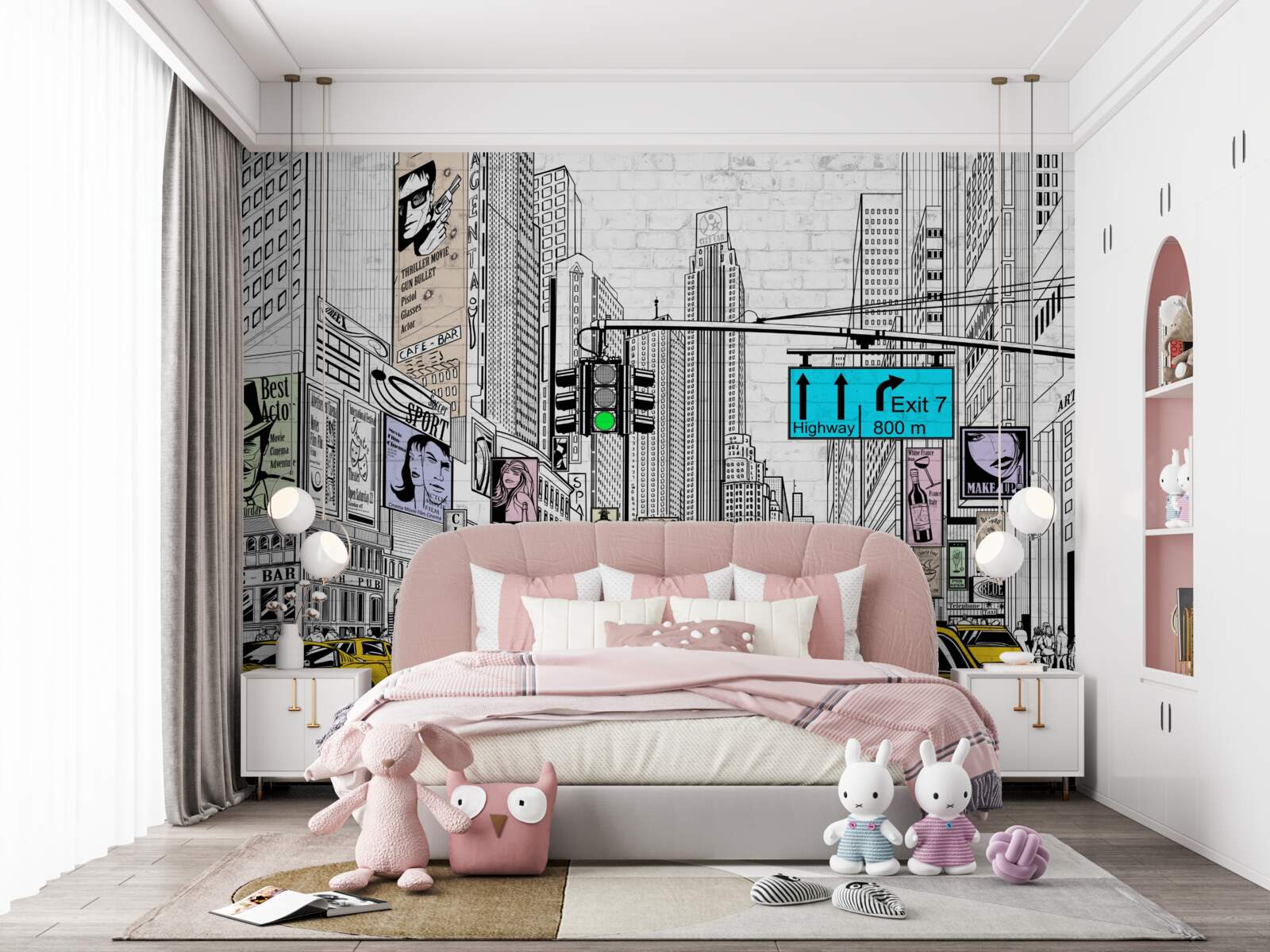 Fototapeta megamiasta i obszary zaludnione są oznaczone kolorem żółtym