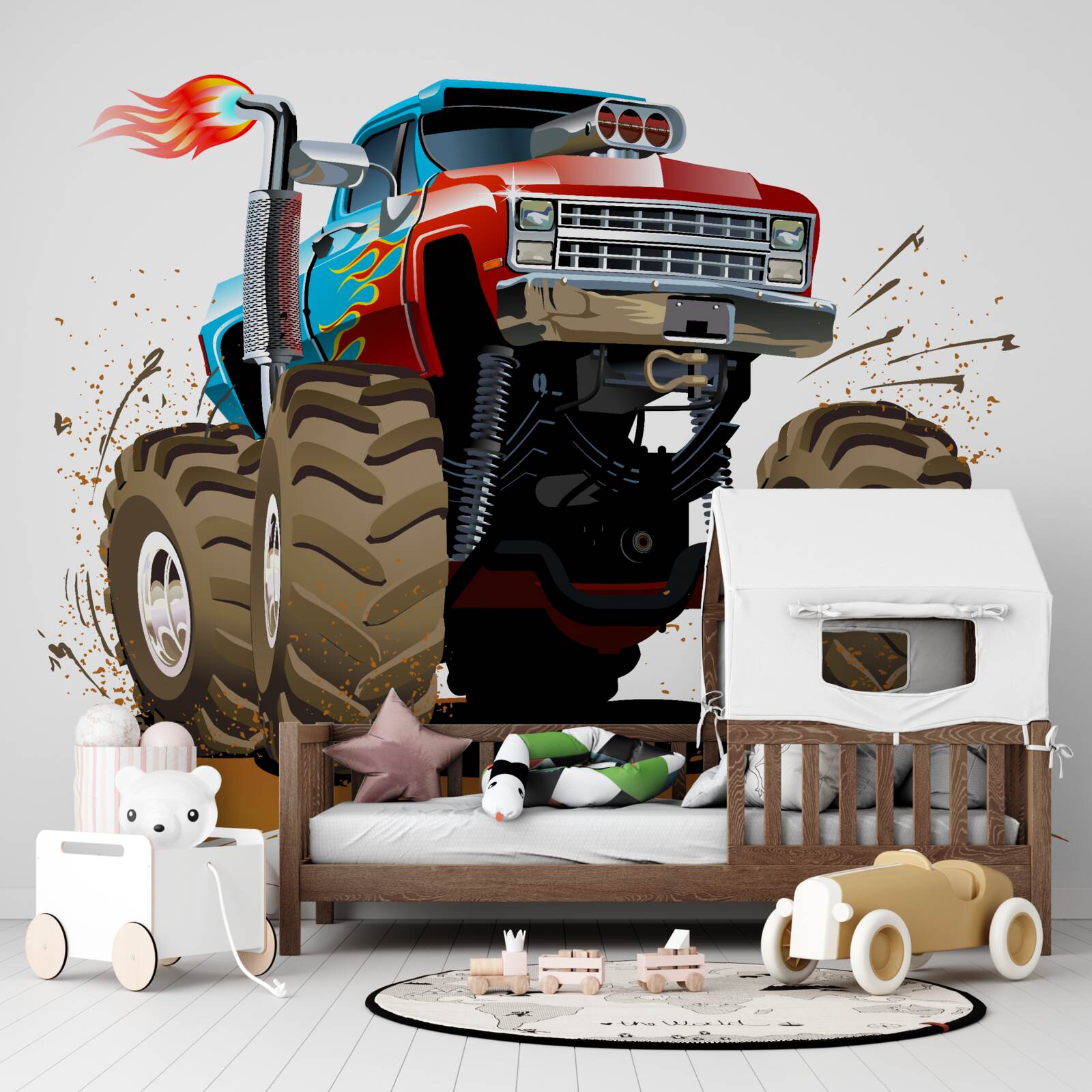 Fototapeta pojazd poruszający się po ziemi, gigantyczny pickup i środek transportu