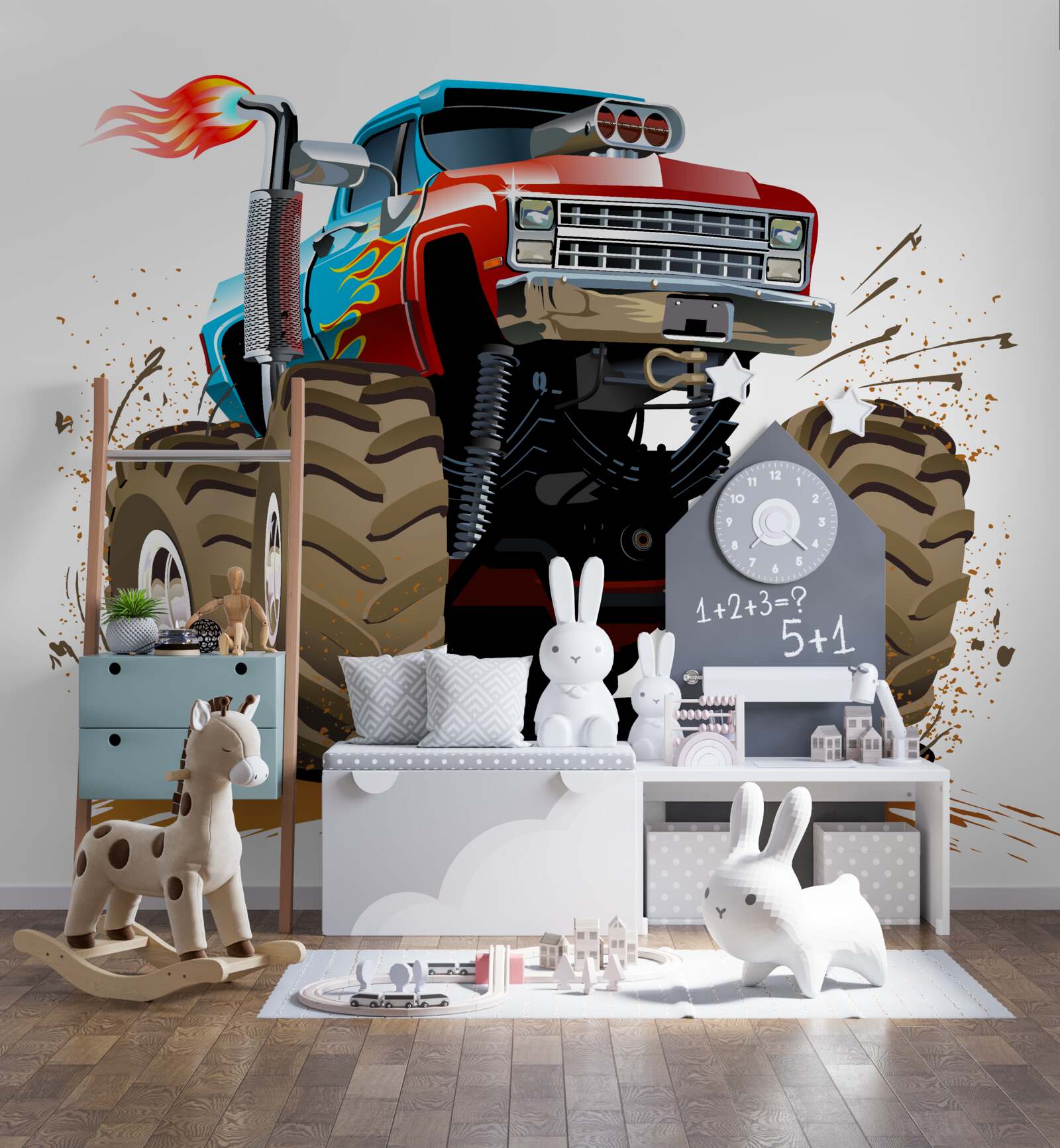 Fototapeta pojazd poruszający się po ziemi, gigantyczny pickup i środek transportu