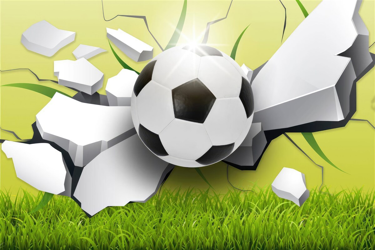 Fototapeta szczęśliwe uderzenie w piłkę