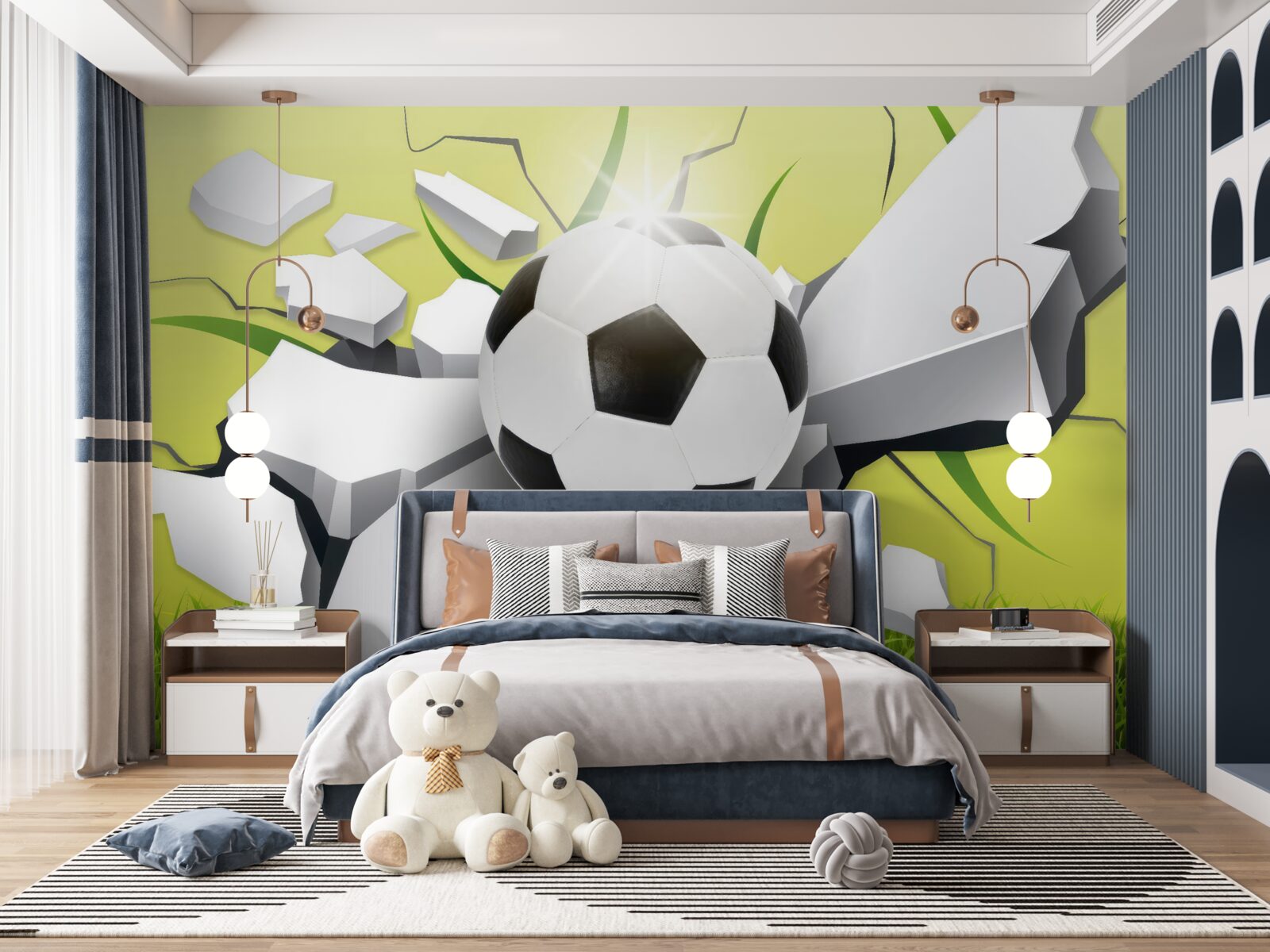 Fototapeta szczęśliwe uderzenie w piłkę