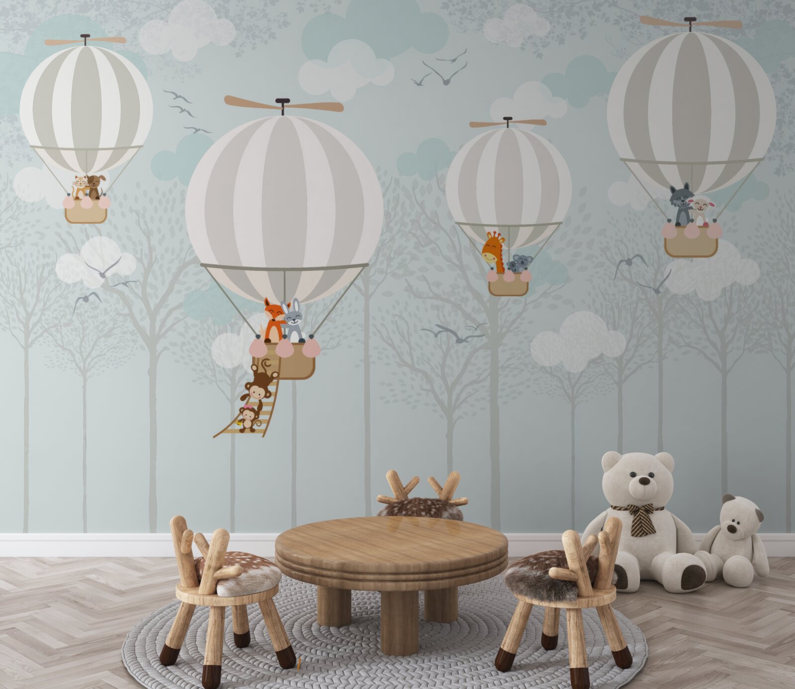 Fototapeta linia ilustracji związana z balonem na ogrzane powietrze