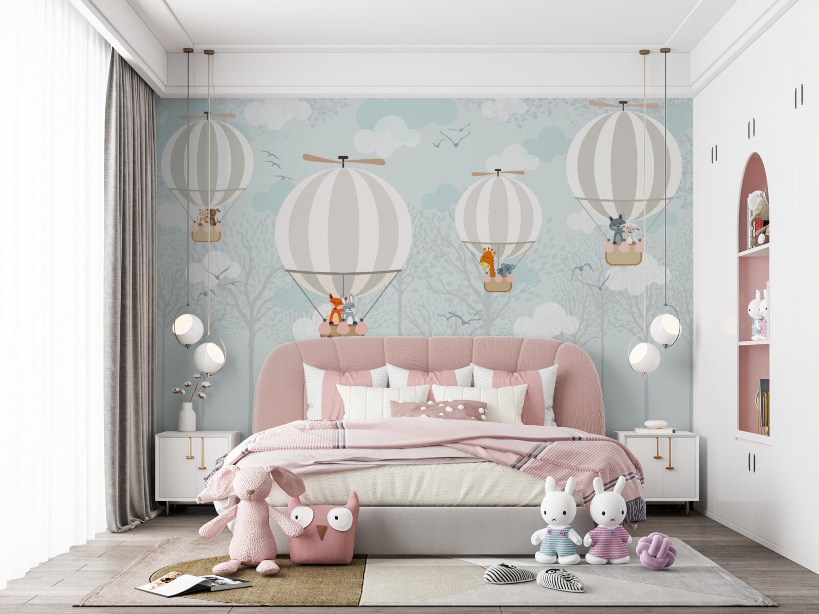 Fototapeta linia ilustracji związana z balonem na ogrzane powietrze