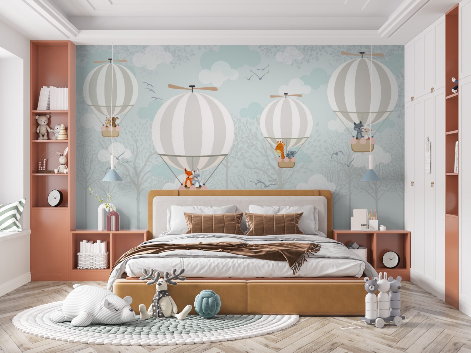 Fototapeta linia ilustracji związana z balonem na ogrzane powietrze