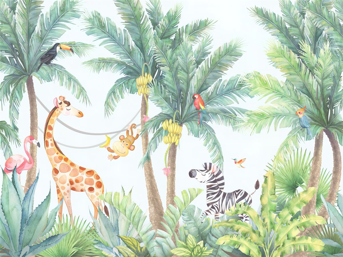 Fototapeta tapeta i żyrafy, oprócz jednej żyrafy