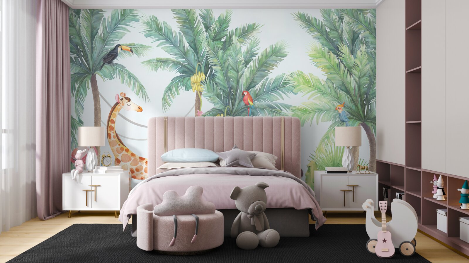 Fototapeta tapeta i żyrafy, oprócz jednej żyrafy