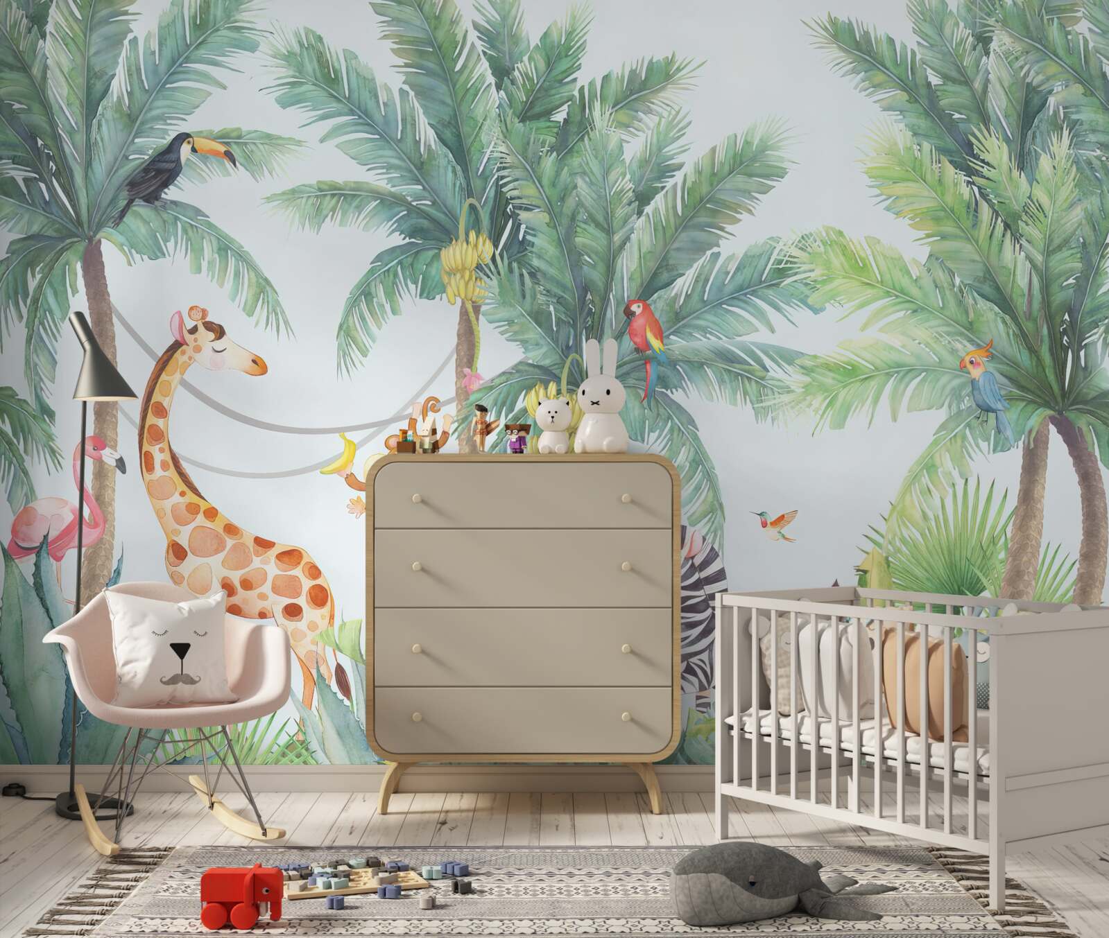 Fototapeta tapeta i żyrafy, oprócz jednej żyrafy