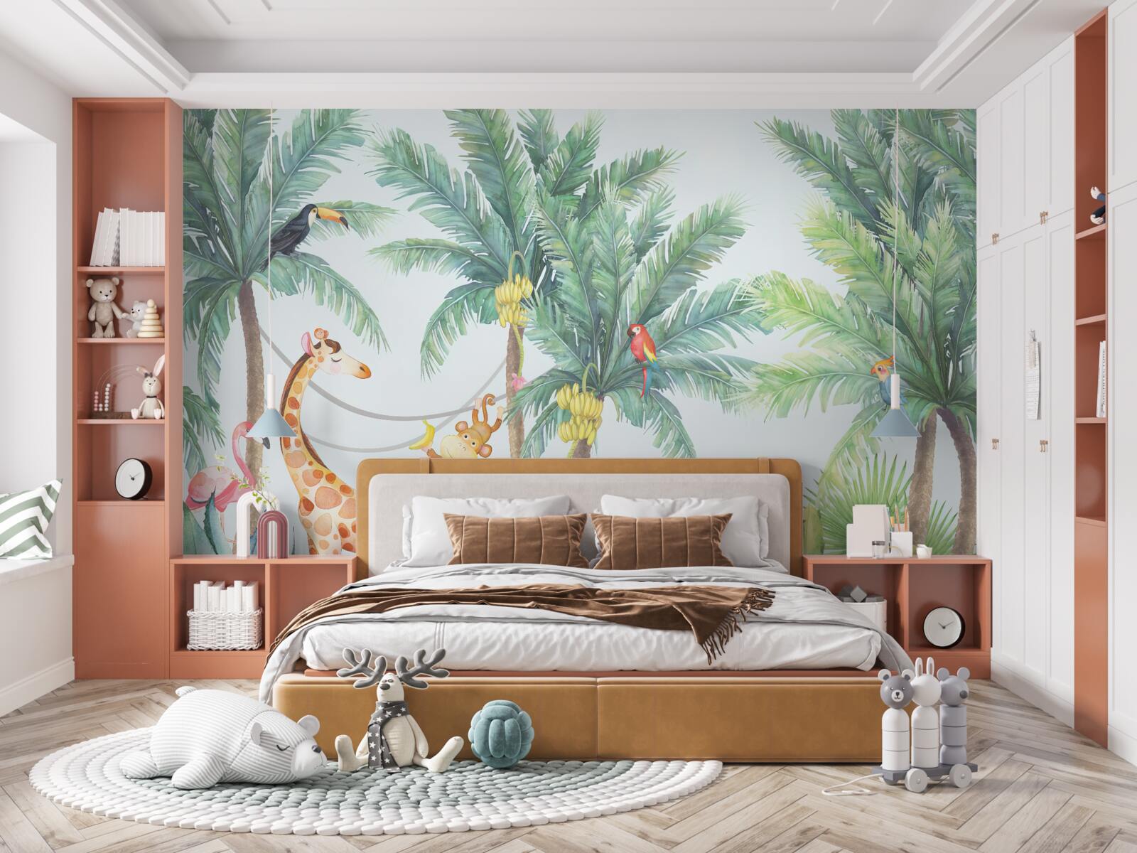 Fototapeta tapeta i żyrafy, oprócz jednej żyrafy