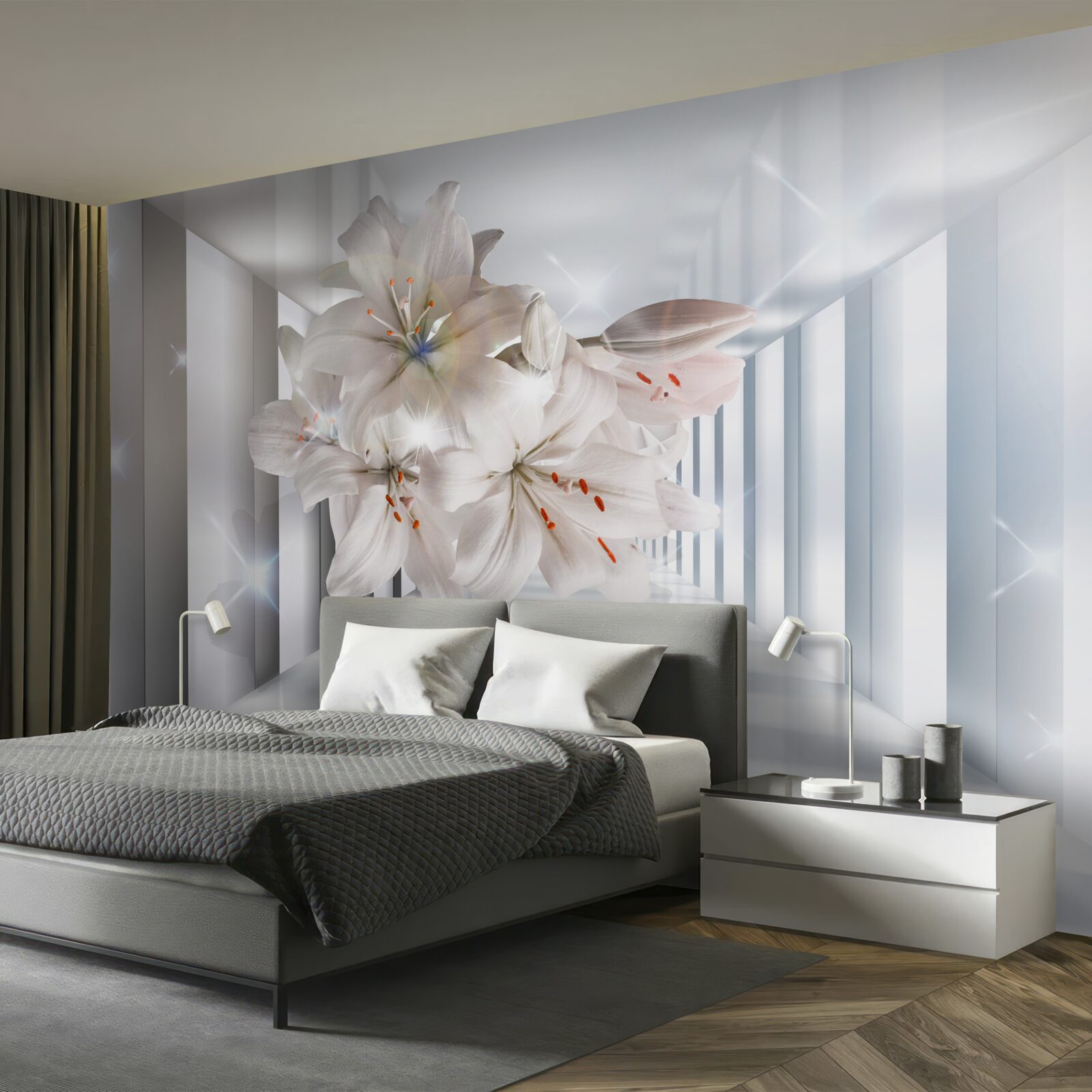 Fototapeta na korytarzu rosną lilie