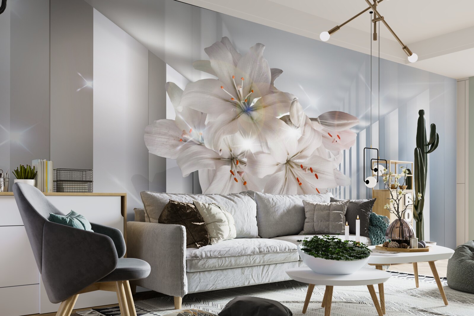 Fototapeta na korytarzu rosną lilie