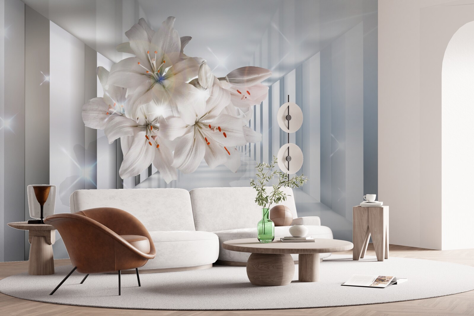 Fototapeta na korytarzu rosną lilie