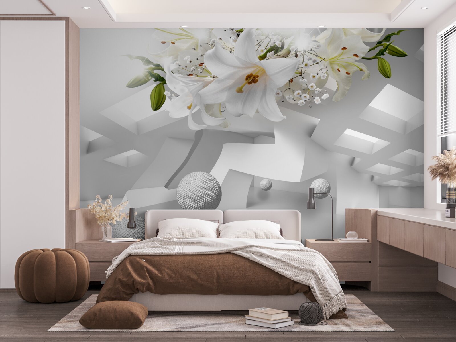 Fototapeta balony z liliami w kosmosie