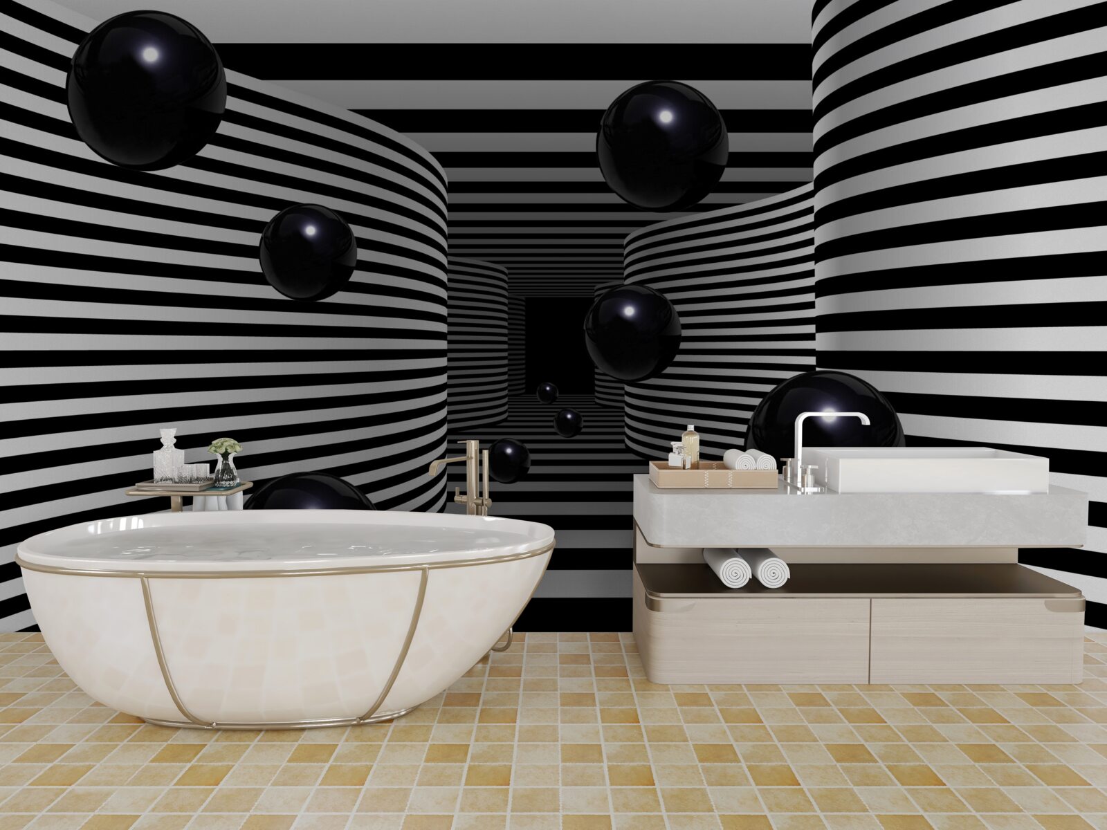 Fototapeta czarne kule kosmiczne