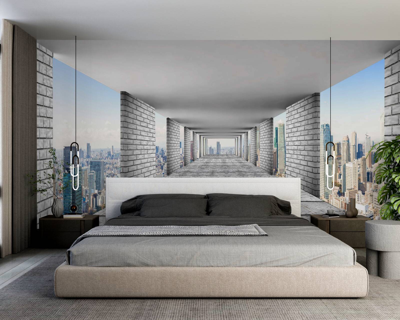 Fototapeta przejście podziemne otwierające panoramę miasta