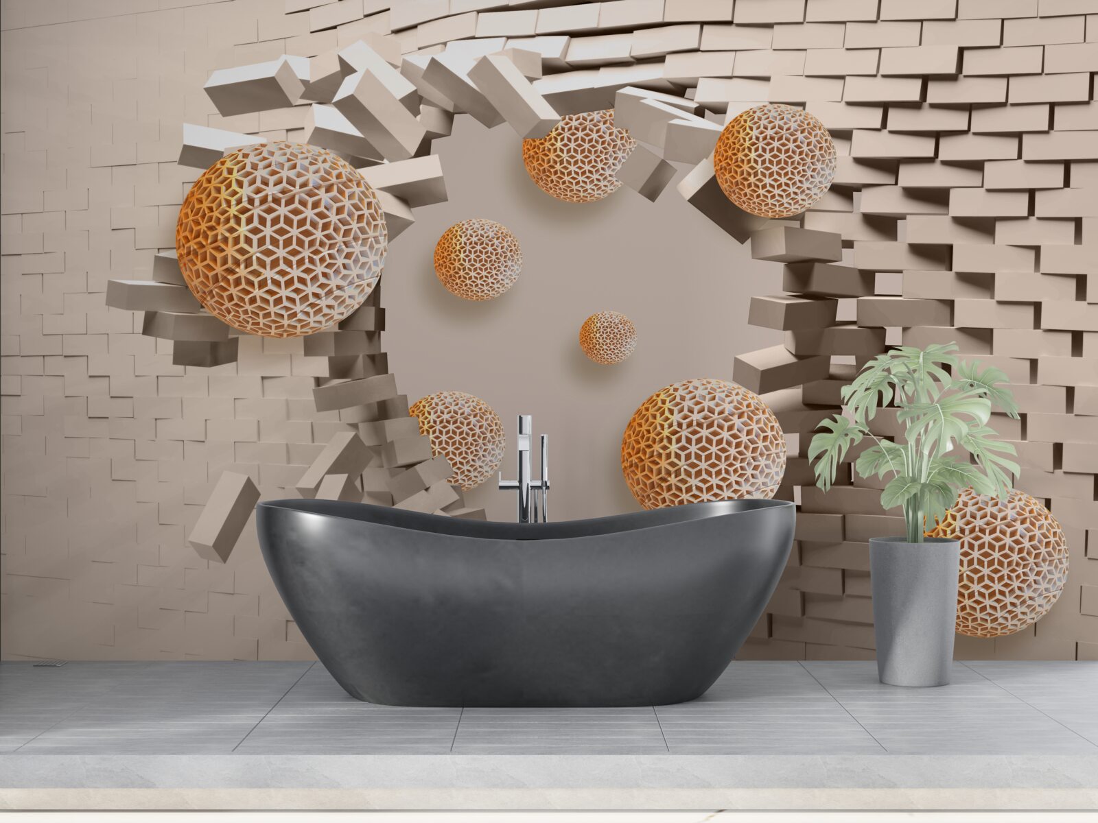 Fototapeta kule 3d i partycja