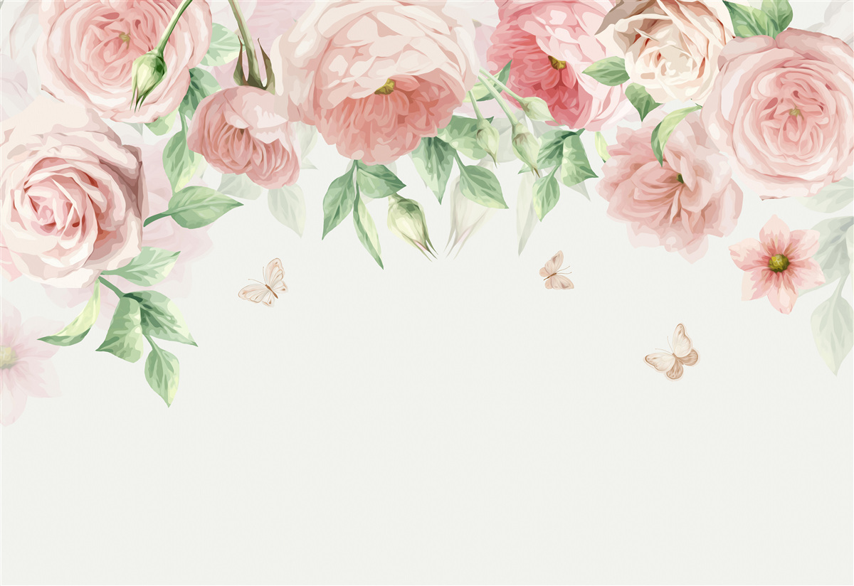 Fototapeta kwiaty malowane akwarelami