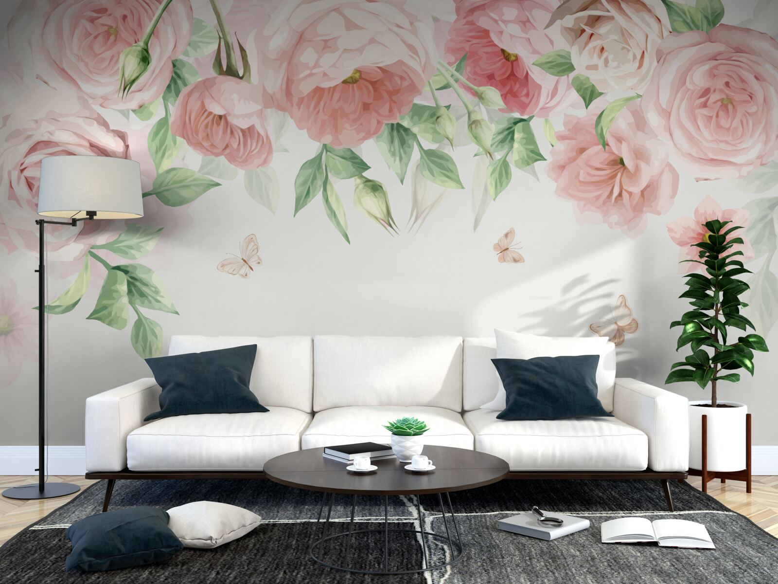 Fototapeta kwiaty malowane akwarelami