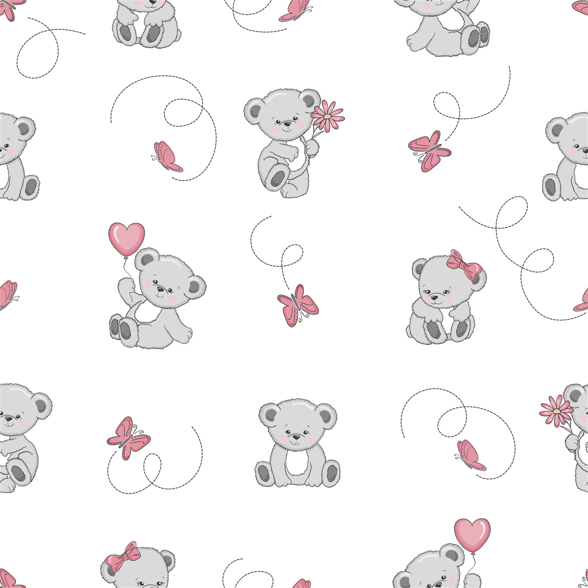 Fototapeta urocze, szare niedźwiadki