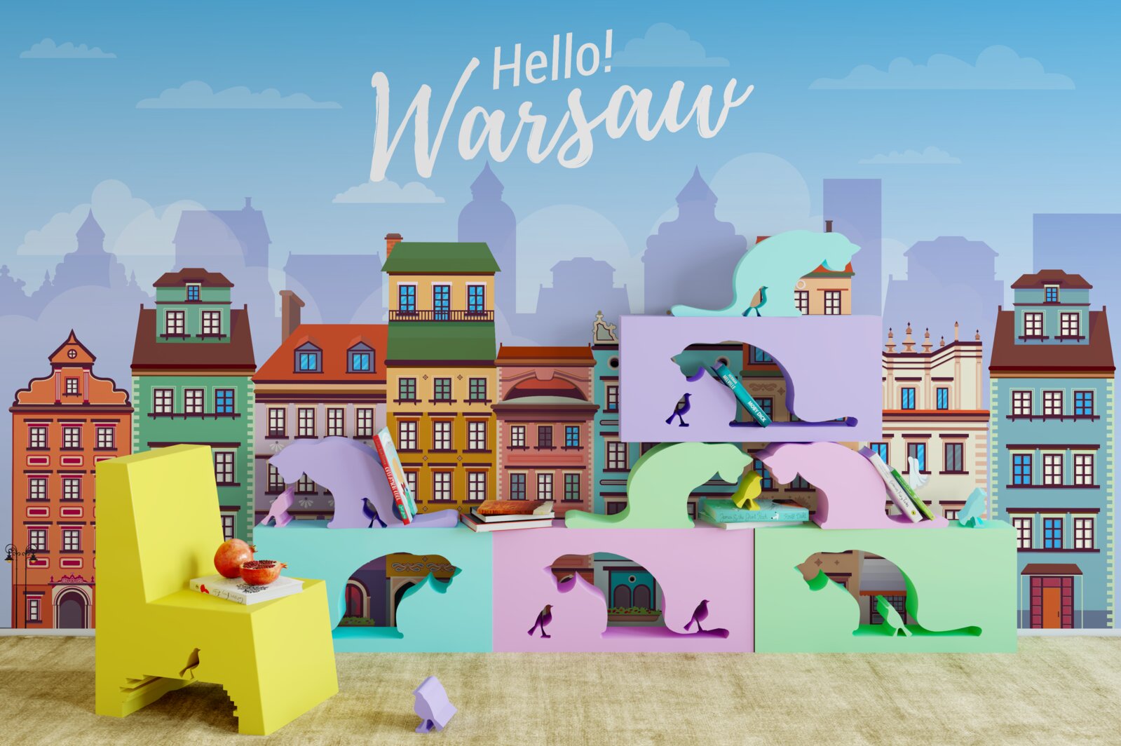 Fototapeta jasne budynki w warszawie