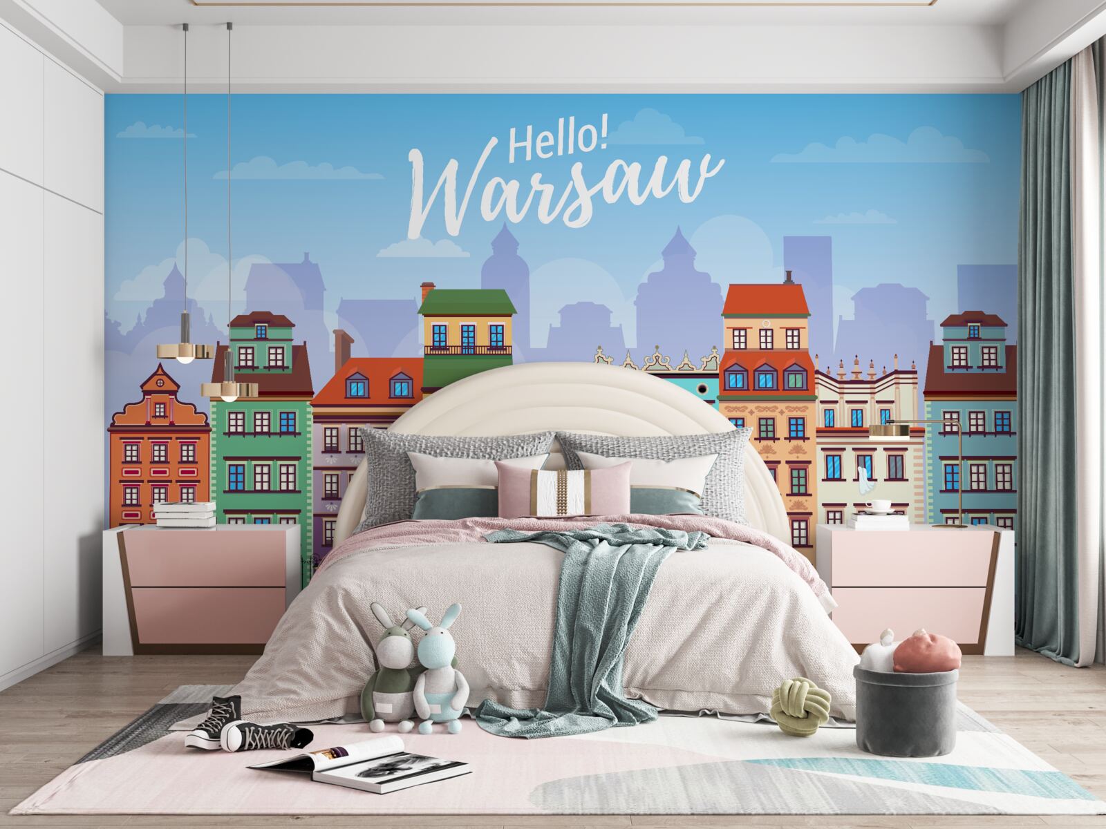 Fototapeta jasne budynki w warszawie