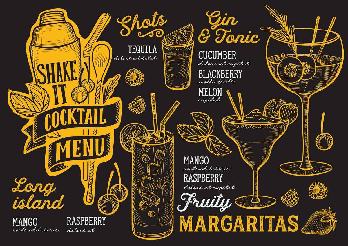 Fototapeta menu koktajlowe