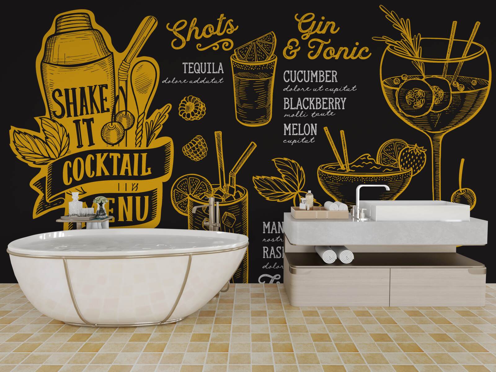 Fototapeta menu koktajlowe