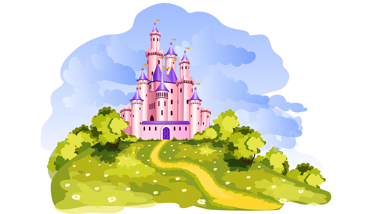 Fototapeta zamek jest różowy