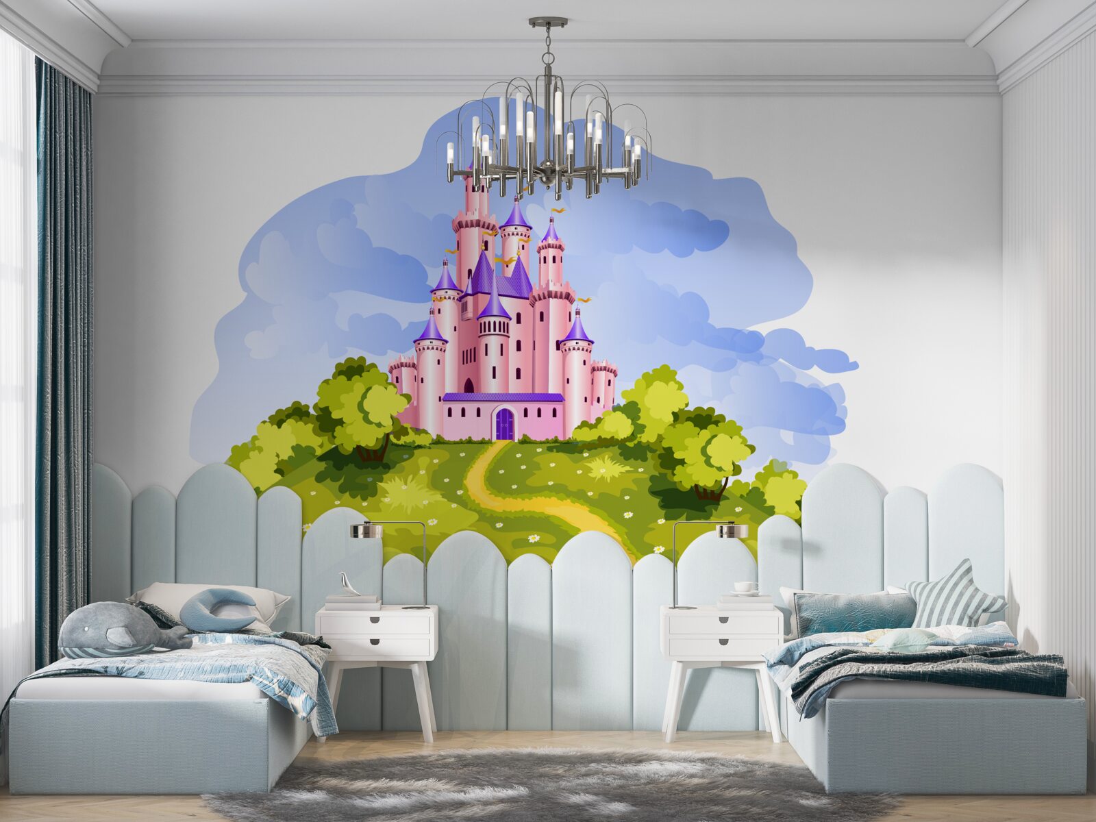 Fototapeta zamek jest różowy