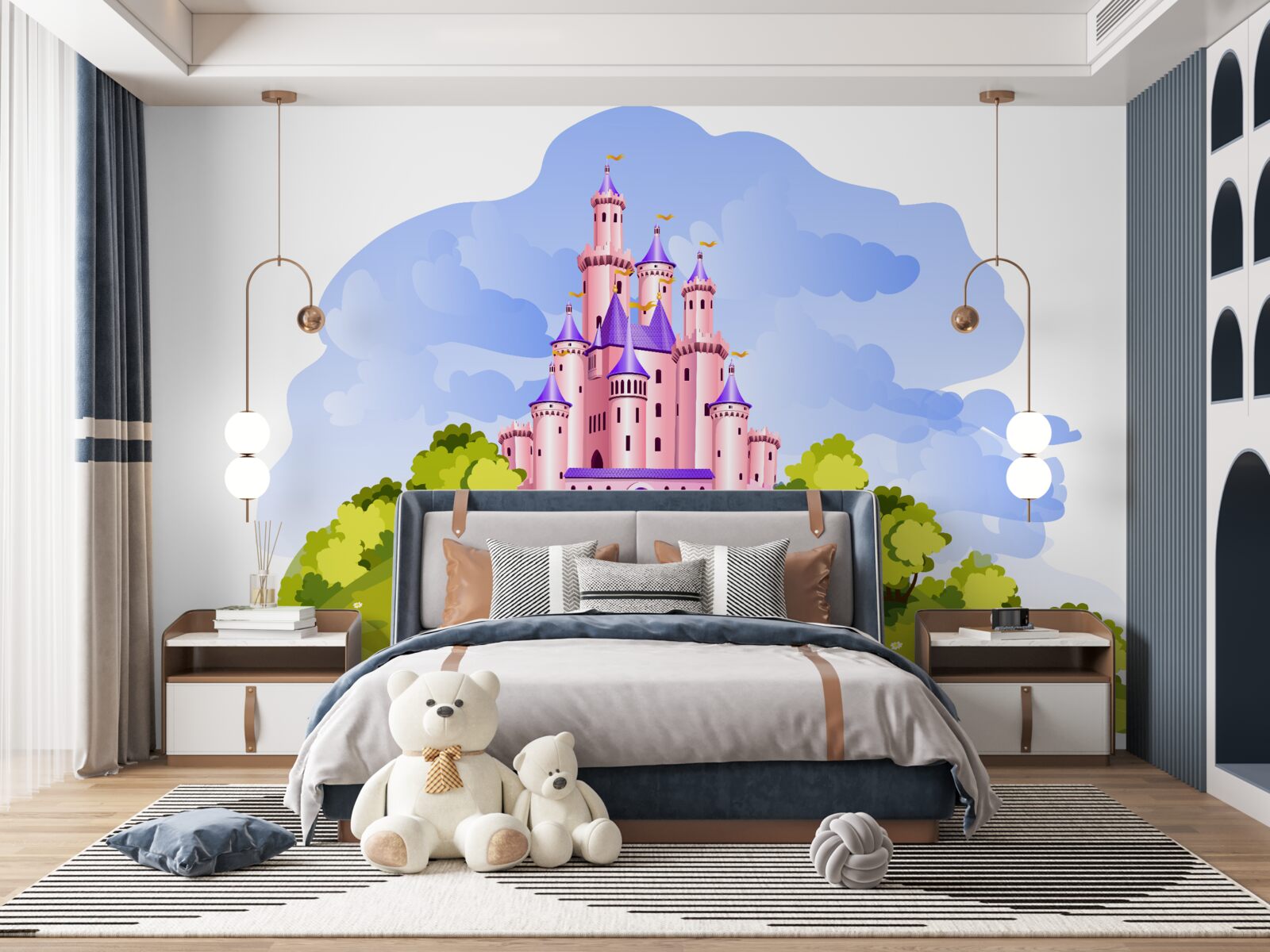 Fototapeta zamek jest różowy