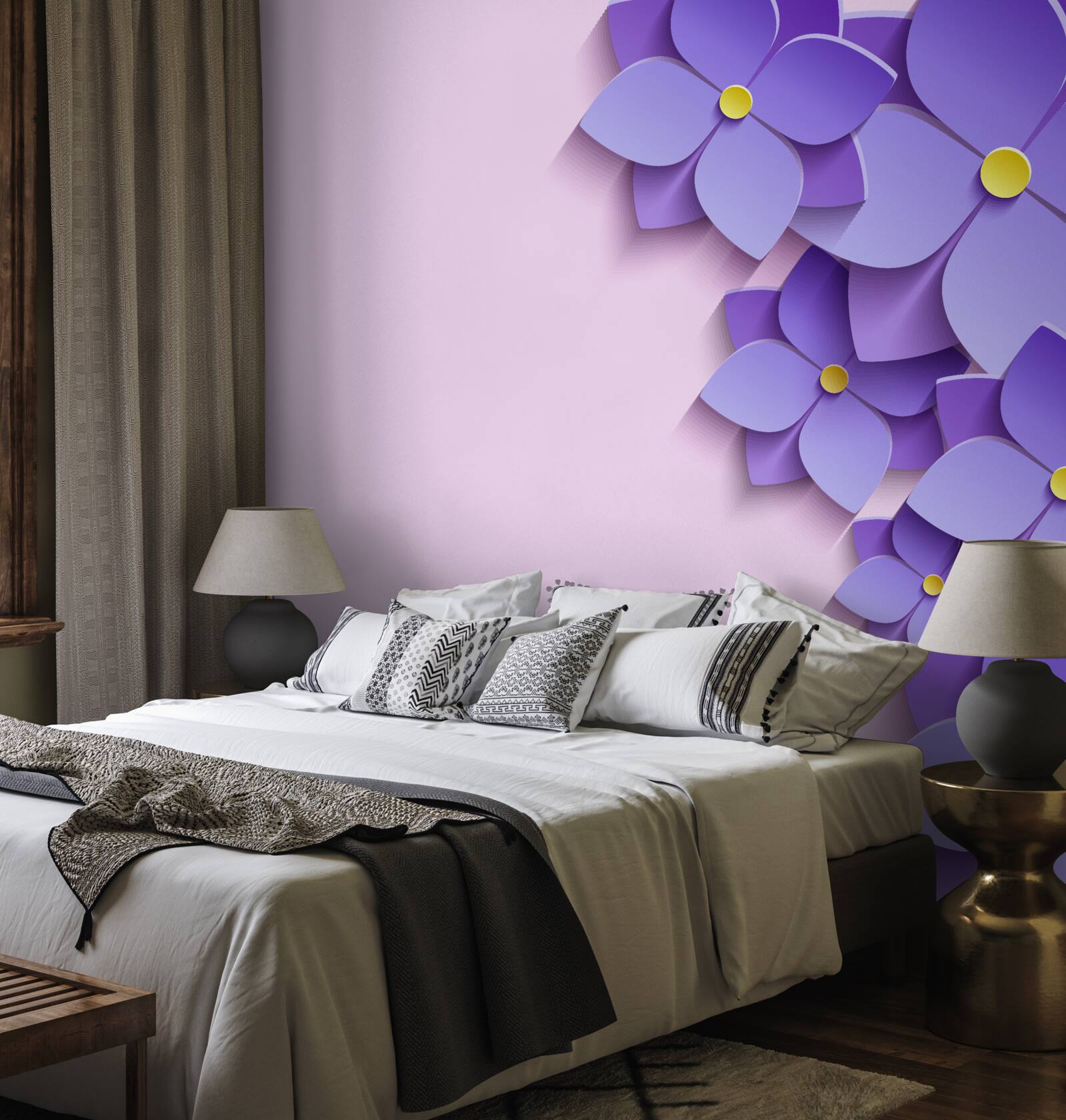 Fototapeta fioletowe pąki kwiatowe na powierzchni wody