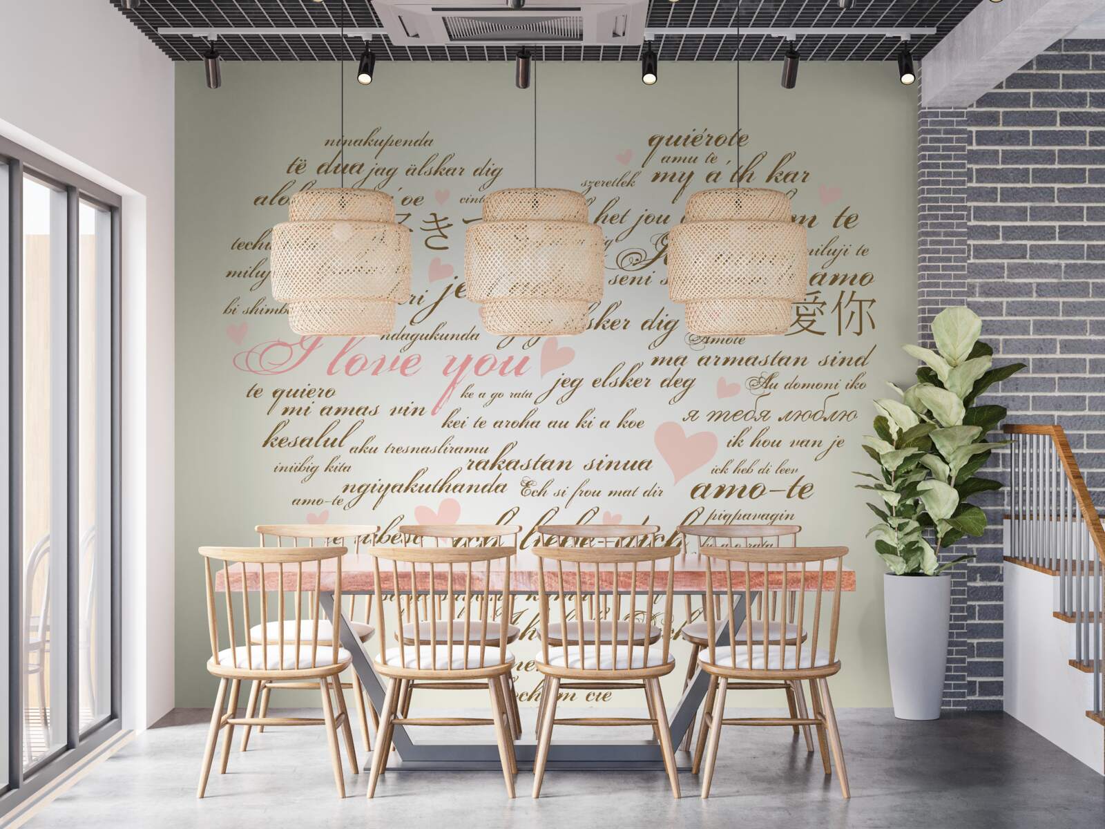 Fototapeta serce składa się z napisów w różnych językach