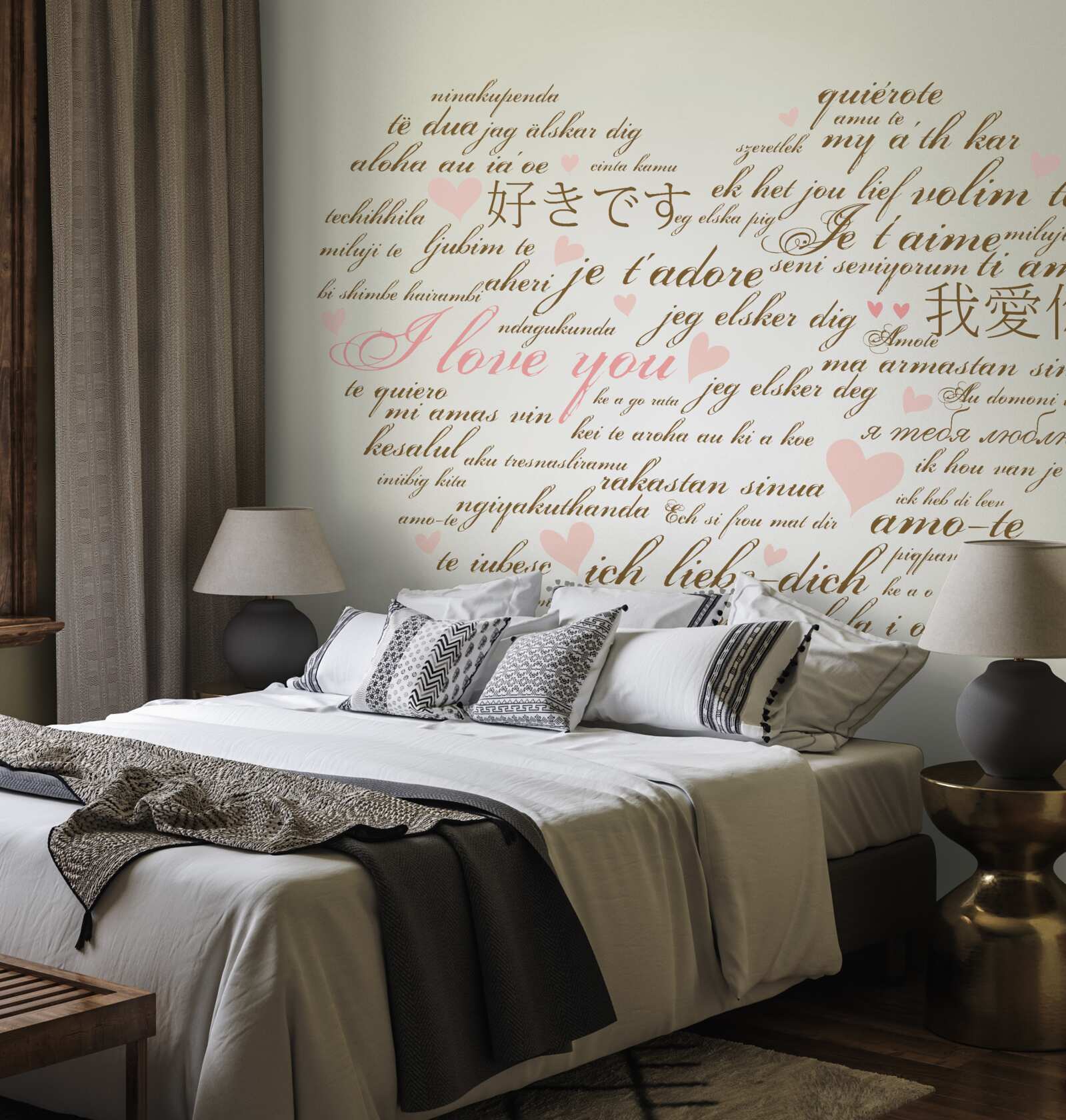 Fototapeta serce składa się z napisów w różnych językach