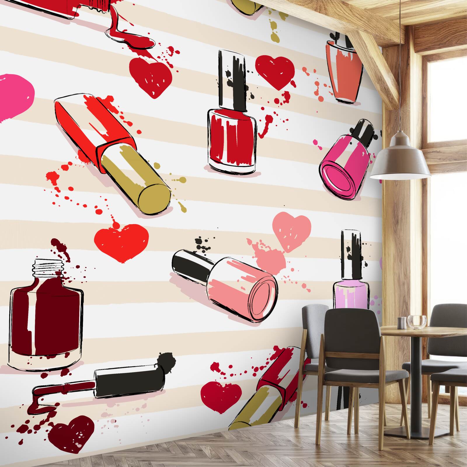 Fototapeta wielokolorowe butelki z lakierem do paznokci