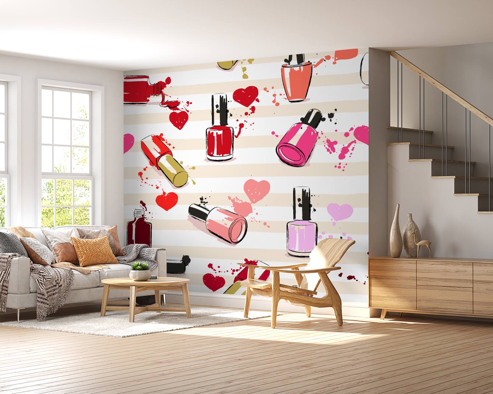 Fototapeta wielokolorowe butelki z lakierem do paznokci