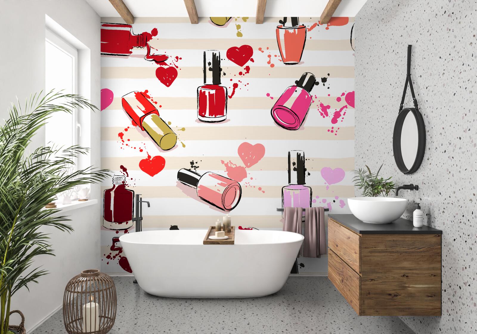 Fototapeta wielokolorowe butelki z lakierem do paznokci