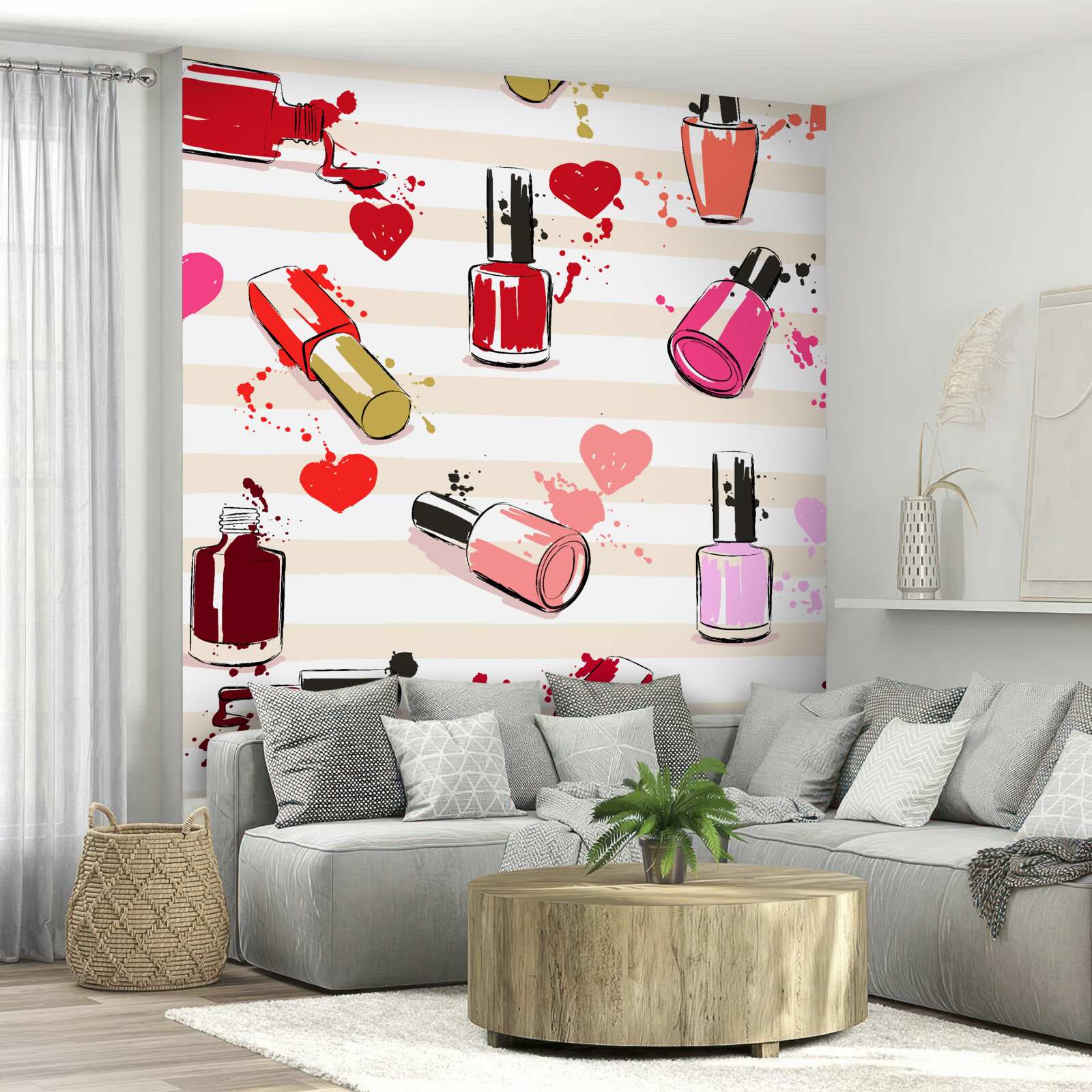 Fototapeta wielokolorowe butelki z lakierem do paznokci