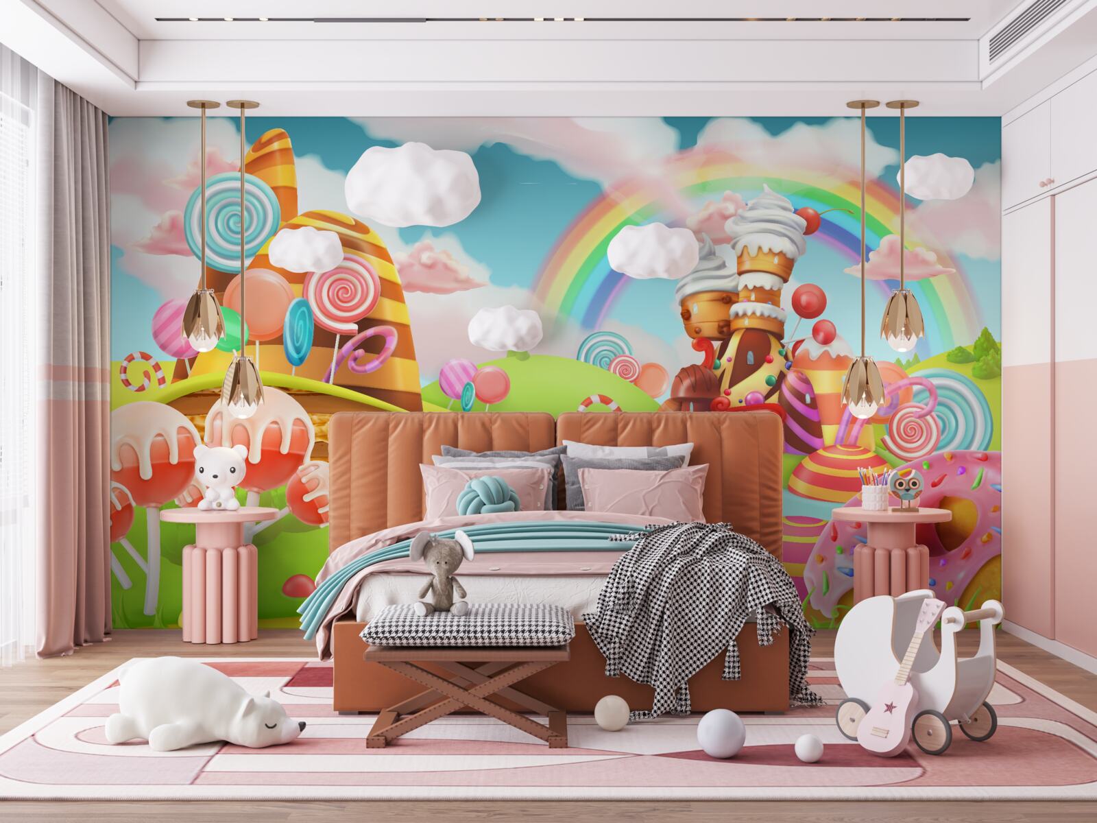 Fototapeta słodkie miasto zbudowane ze słodyczy i ciast