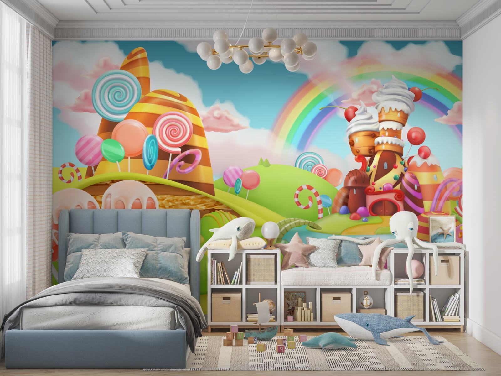 Fototapeta słodkie miasto zbudowane ze słodyczy i ciast