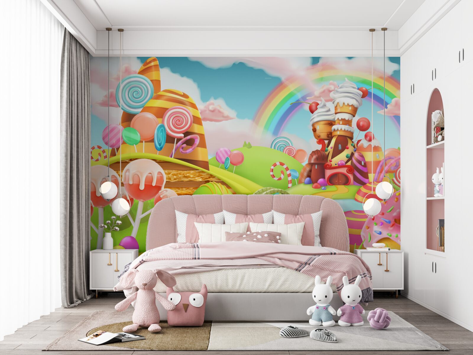 Fototapeta słodkie miasto zbudowane ze słodyczy i ciast