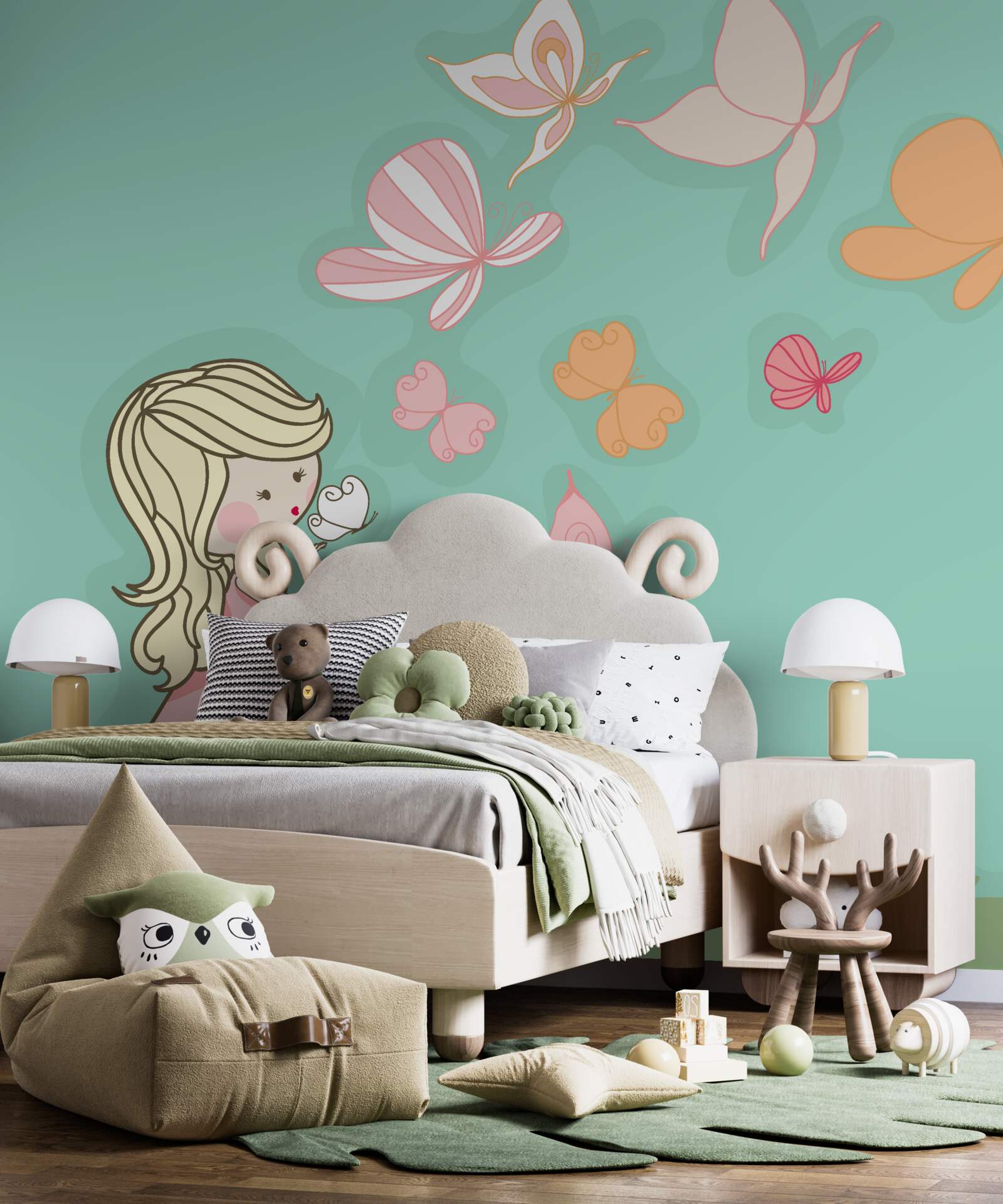 Fototapeta dziewczyna podziwia motyle