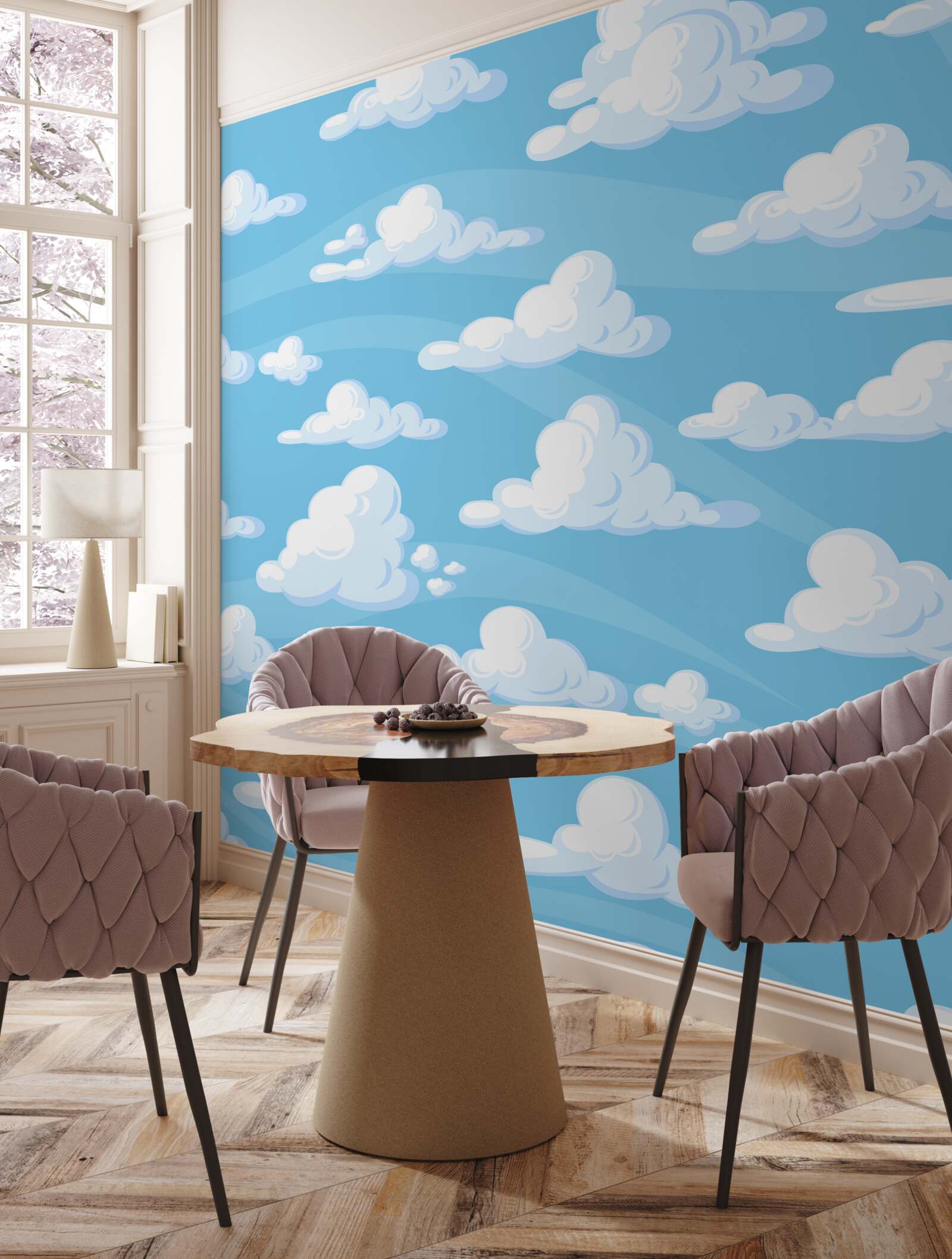 Fototapeta chmury unoszące się po lazurowym niebie