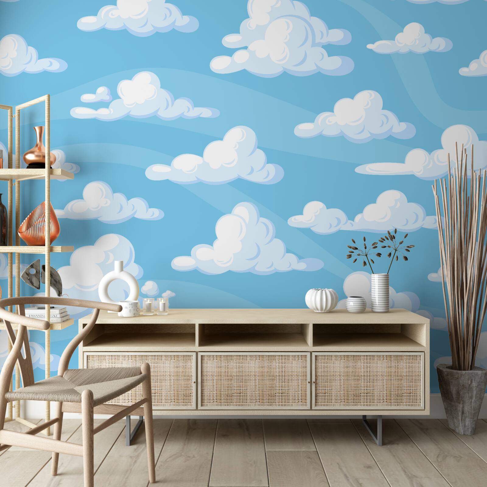 Fototapeta chmury unoszące się po lazurowym niebie