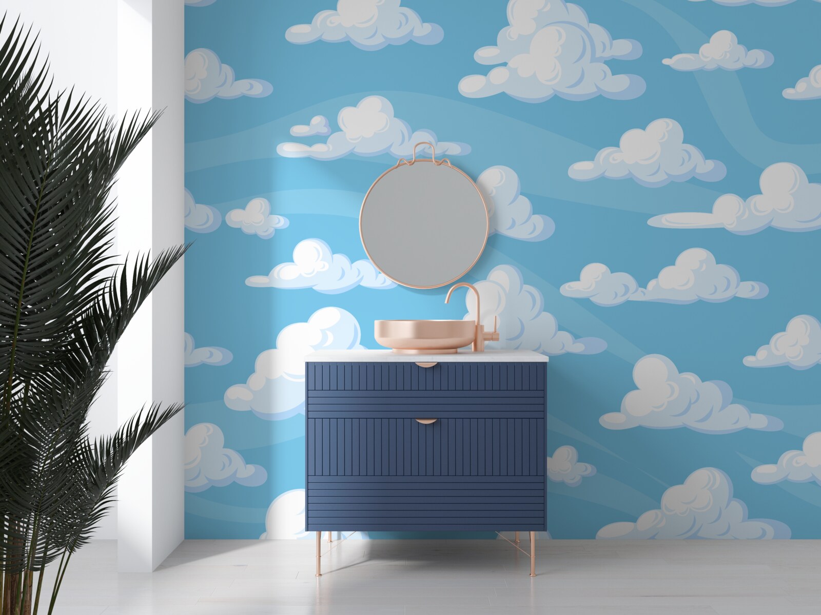 Fototapeta chmury unoszące się po lazurowym niebie