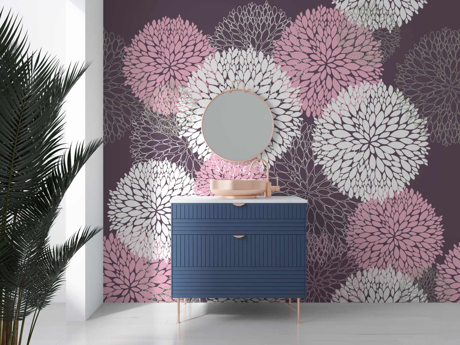 Fototapeta pąki mniszka lekarskiego występują w kolorze białym, różowym i szarym