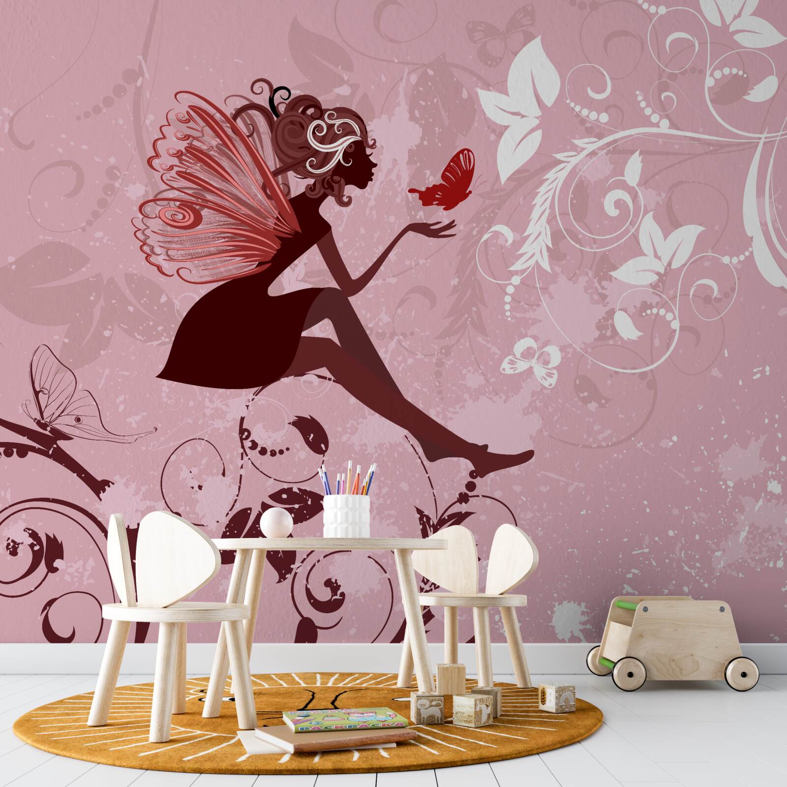 Fototapeta dziewczyna próbuje złapać motyla