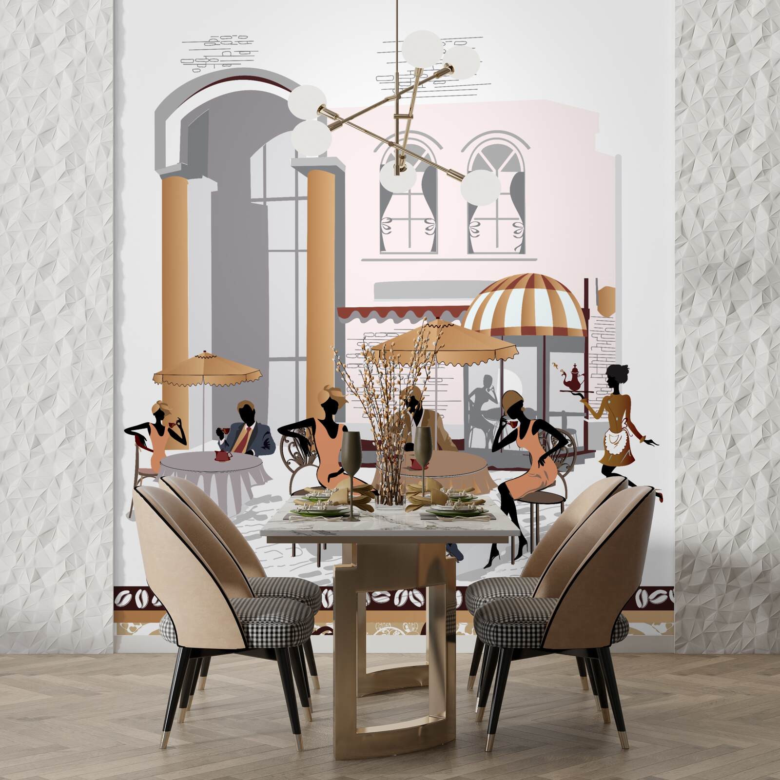 Fototapeta obraz kawiarni z gośćmi